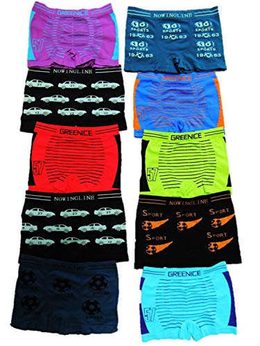 Unbekannt 10er Pack schöne Kinder Jungen Boxershorts mit tollen Motiven in den Größen 86-164 (122-128) von Unbekannt