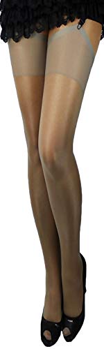 Unbekannt 2-4 Paar klassische Stretch Strapsstrümpfe Strümpfe Strapse Braut transparent leicht glänzend viele Farben S-L (hellolive, 2) von Unbekannt