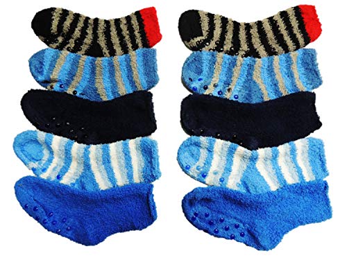 Unbekannt 5er Pack Jungen ABS Anti Rutsch Noppen Kuschelsocken in der Größe 23-38 (23-26) von Unbekannt