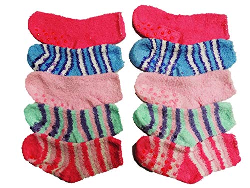 Unbekannt 5er Pack Mädchen ABS Anti Rutsch Noppen Kuschelsocken in der Größe 23-38 (23-26) von Unbekannt