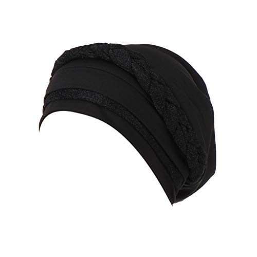 Afrikanische Turban Damen, Muslimisch Mütze weiche strukturierte Kopftücher, Pailletten Turbans für Frauen Mode Vorgebunden Beanie Mütze Kopfwickel Schlafmütze Schwarz Afrikanische Turban Damen, Muslimisch Mütze weiche strukturierte Kopftücher, Pailletten Turbans für Frauen Mode Vorgebunden Beanie Mütze Kopfwickel Schlafmütze Schwarz von Generic