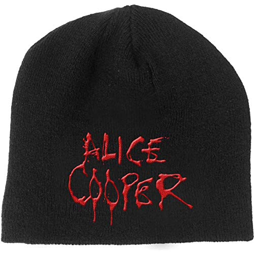 ALICE COOPER Mütze Beanie Dripping Band Logo Schools Out Nue offiziell Schwarz One Size von ALICE COOPER