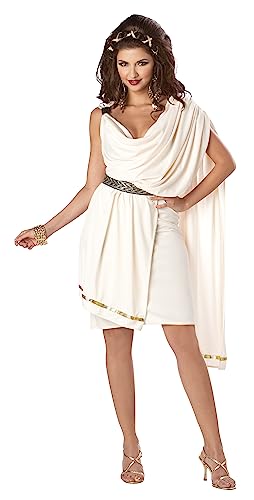 Damen Deluxe Classic Toga Kostüm, elfenbeinfarben, X-Small von California Costumes