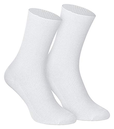 Unbekannt Arztsocken, (5 Paar) Arzt Socken, weiß, 100% Baumwolle, für medizinische Berufe I Krankenschwesterstrümpfe kochfest I 1:1 Rippe I Spitze handgekettelt I Gesundheitssocken 39-42 von Unbekannt