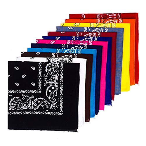 Unbekannt Bandana Kopftuch Halstuch Nickituch Biker Tuch Motorad Tuch verschied. Farben Paisley Muster, 12er Set Gemischt, ... von Sunzel