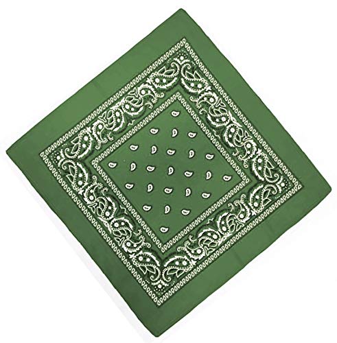 Unbekannt Bandana Kopftuch Halstuch Nickituch Biker Tuch Motorad Tuch verschied. Farben Paisley Muster, Olive, ... von DHOBIA