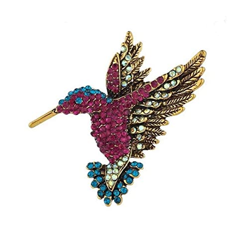 Générique Brosche mit Vogel-Schmuck, aus Stahl und Strass, Kristall., Metall von Unbekannt