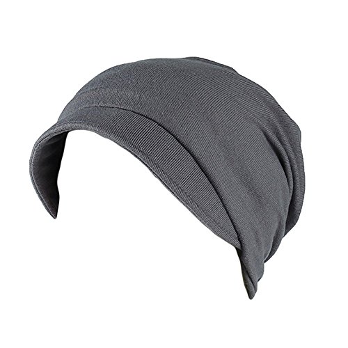 Unbekannt Chemo Kappe Damen Sommer Beanie Turban Super Weich Slouchy Kopfbedeckungen Kop Wraps Beanie Mützen für Haarausfall, Kreb, Chemo Grey von Unbekannt