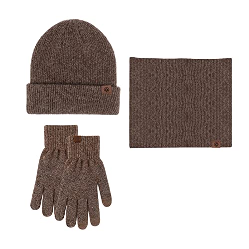 Unbekannt Damen Beanie Wintermütze Mütze Warme Schal-Set Strickmütze und Schutzmaske Zweiteiliger Anzug Skimütze Wollmütze Laufmütze Draussen von Unbekannt