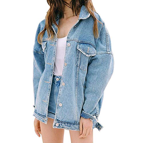 Unbekannt Damen Mädchen Denim Jacke Jeansjacke BF Lose Jeans Mantel Frühling Herbst … (M) von Unbekannt