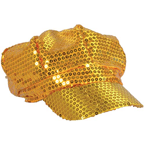 Unbekannt Disco Cap mit Pailletten Gold Silber Schwarz glitzernder Party Hut Kappe (Gold) von Unbekannt