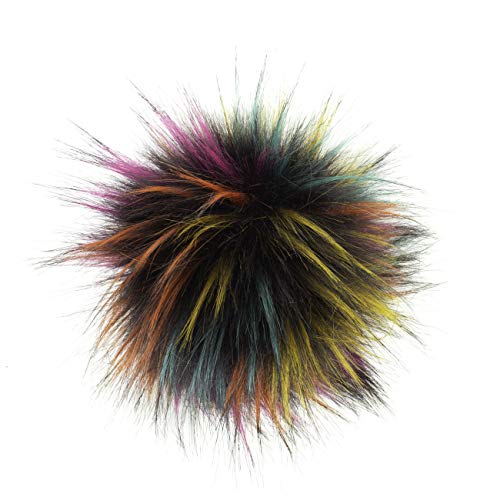 Unbekannt Fell Pompon mit Druckknopf 102 Rainbow von Unbekannt