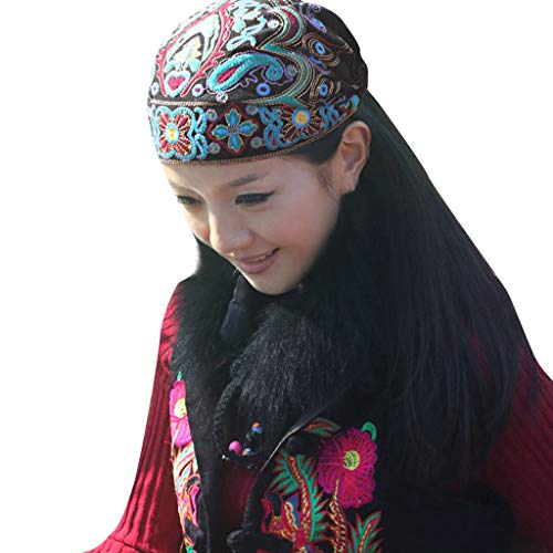 Unbekannt Frauen Ethnische Vintage Chinesische Art Stickerei Blumen Bandanas Turban Print Hut Coole Mützen Für Jugendliche Mädchen von Unbekannt