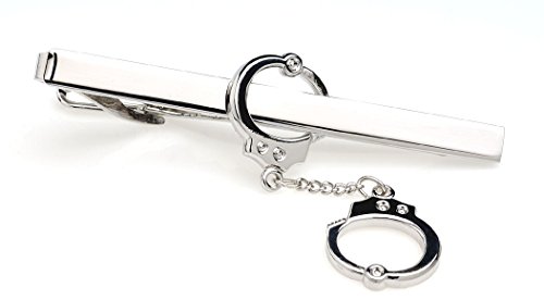 Unbekannt Handschellen Krawattennadel Krawattenklammer silbern beweglich ca. 6,3 cm lang + Silberbox von Unbekannt