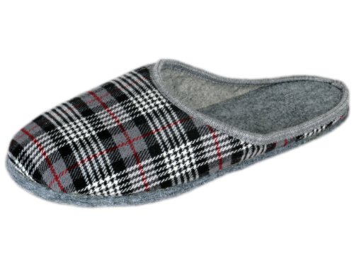 Unbekannt Herren Filzpantoffel - Kariert (HP6), Groesse: 42 von Unbekannt