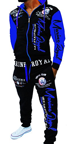 Unbekannt Herren Fitness Jogginganzug Sportanzug Trainingsanzug A.2254 ARMS 4XL Schwarz-Blau von Unbekannt