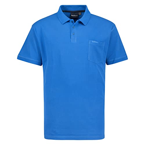 Unbekannt Herren Pique Poloshirt von Greyes/North 56°4 in Übergrößen bis 8XL stahlblau, Größe:4XL von Unbekannt