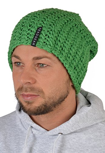 unbekannt Herrenmütze : Herren Oversize Häkel Beanie - Mütze Männer Farbe: Hell-Grün von Tini - Shirts