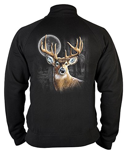 unbekannt Jäger Zip Sweater Herren - Jagdsport Hirsch Motiv Zip Pullover : Whitetail Wilderness - Sweatjacke Bekleidung Jagd Gr: L von Tini - Shirts