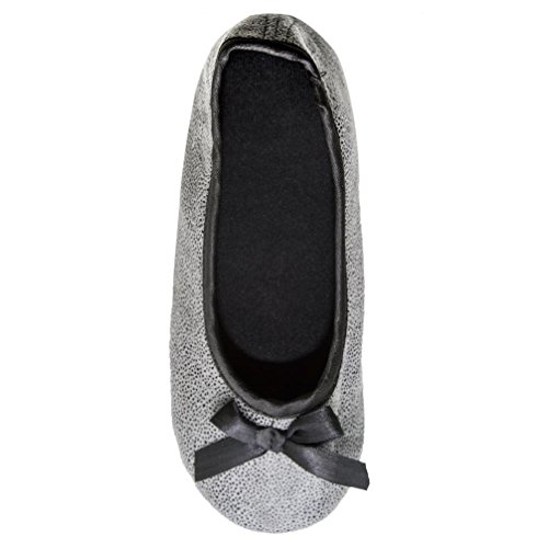 Unbekannt Kinder Hausschuhe Mädchen Ballerina Silber grau BL-19 Gr. 26/27 von Unbekannt