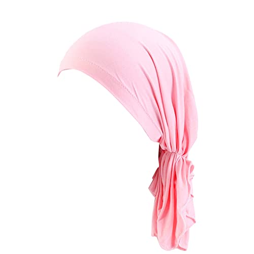 Unbekannt Kopftuch Damen Elegante Bandana Slouch Mütze Outdoorhut Schal Turban Headwear Chemo Beanie Schal Bandana Hüte Headwear für Kreb, Chemo, Haarausfall Rosa von Unbekannt