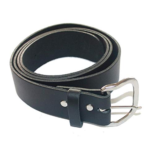 Unbekannt Ledergürtel schwarz 4 cm breit AUS EINEM STÜCK LEDER = 100% Rindleder, Größe: 130cm von Unbekannt
