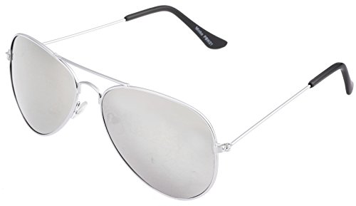 Unbekannt Sonnenbrille mit Federscharnier verspiegelt in verschiedenen Farbe (One size, Silber Silber) von Unbekannt