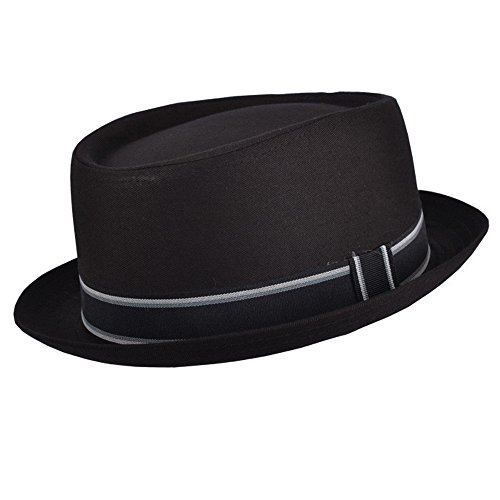 Unbekannt Schlichter Pork Pie Trilby Hut, Größe:M, Farbe:Schwarz von Unbekannt