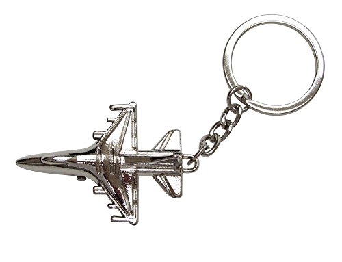 Unbekannt Schlüsselanhänger, Schlüsselring Flugzeug Jagd- F-16 Fighting Falcon, US Air Force, Silber, Edelstahl von Unbekannt