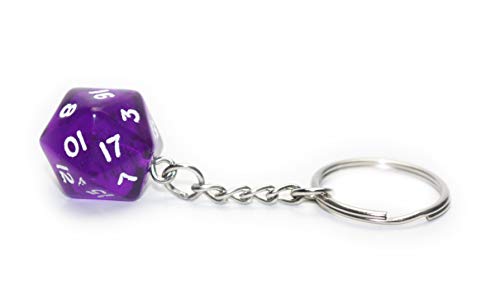 Unbekannt Schlüsselanhänger Würfel-Dice: W20 - transparent - Rollenspiel - Tabletop - RPG (Violett) von Unbekannt