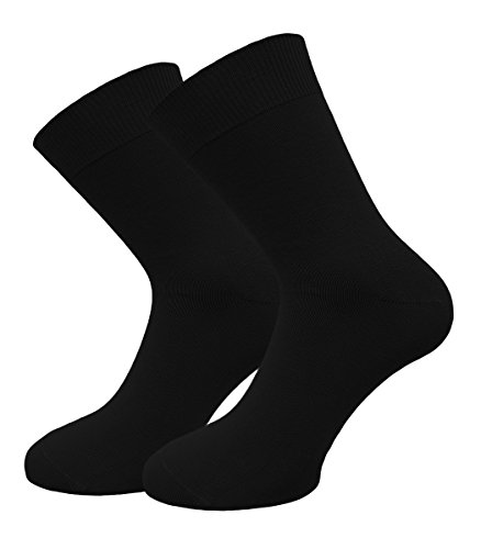 Unbekannt Socken Damen 100% Baumwolle 10er - 20er Set Weiß oder Schwarz handgekettelte Zehen (39-42, 10 X Schwarz) von Unbekannt