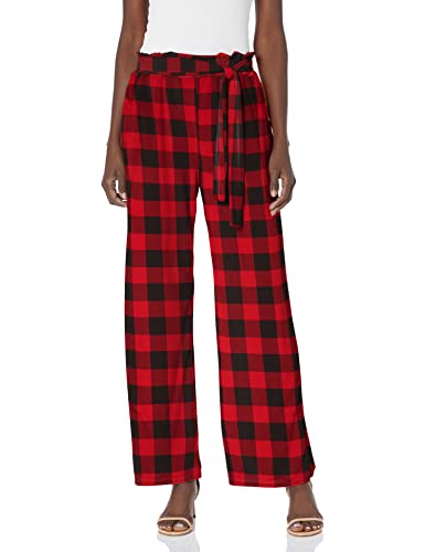 Star Vixen Damen Elastic Paperbag Waist Pants Lssige Hose, Kariert Rot, X-Groß von Star Vixen