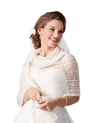 Unbekannt Strick NEU Stola gestrickter Schal Ivory Brautjacke Jacke Poncho Tuch Braut Hochzeit Brautkleid Strickjacke (Blush) von Unbekannt