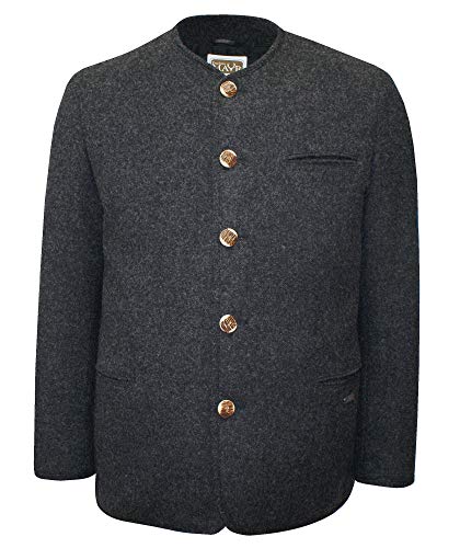 Trachten Walkjanker Jacke Janker Trachtenjacke Trachtenjanker Jagd Herren Walkjacke Schurwollmischung Hornknöpfe anthrazit grau dunkelgrau gefüttert, Größe:58 Trachten Walkjanker Jacke Janker Trachtenjacke Trachtenjanker Jagd Herren Walkjacke Schurwollmischung Hornknöpfe anthrazit grau dunkelgrau gefüttert, Größe:58 von OS Trachten