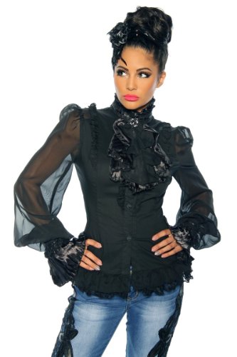 Unbekannt Traumhafte Long-Bluse Jacke schwarz Burlesque & Vintage Gothik Gr 36-42, Größe:XL von Unbekannt