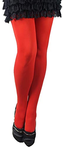 Unbekannt WARME Strumpfhose 100 DEN BLICKDICHT GR S - XXXL weiches Mikrofaser GLATT FARBEN EU (XL/XXL, Rot) von Unbekannt