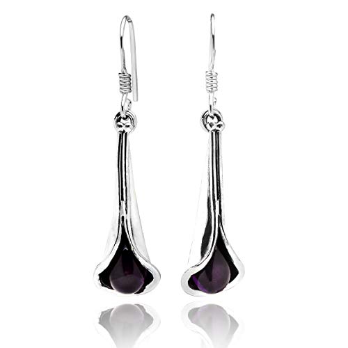 Unique Exklusive Damen Ohrhänger Pendel echter Amethyst Tropfen 925 Sterling Silber nickelfrei 3 Karat in Juweliers- Qualität von Unique Gems