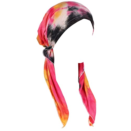 Unisex Casual Haarband Lässige Kopfbedeckung mit Blumenmuster für Damen, Kopfbedeckung, muslimische Turban-Kappe (Hot Pink, One Size) von Unbekannt