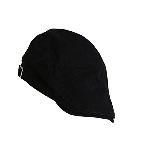 Unisex Erwachsene Schiebermütze Flache Kappe Schirmmütze Flatcap Gatsby Wollmütze Golfermütze - Schwarz, one size von Unbekannt