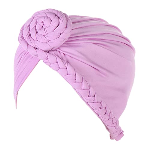 Unisex-Outdoor-Haarband Frauen Braid Turban Hüte Hut Mütze Haar Bonnet Kopftuch Wrap Cover Einfaches Haarband für Frauen (Purple, One Size) von Unbekannt