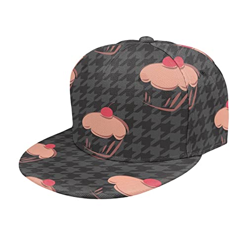 Unisex Snapback Cap Hahnentritt Cake Plaid Gitter Erwachsene Trucker Hut Verstellbare Baseball Cap Schwarz, Schwarz , One size von Unbekannt