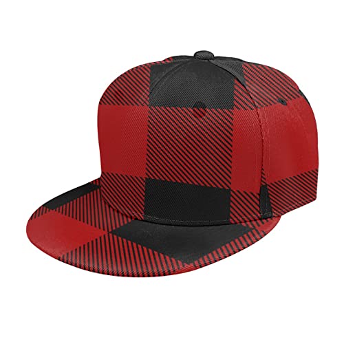 Unisex Snapback Cap Lumberjack Red Plaid Erwachsene Trucker Hat Verstellbare Baseball Cap, Schwarz , One size von Unbekannt