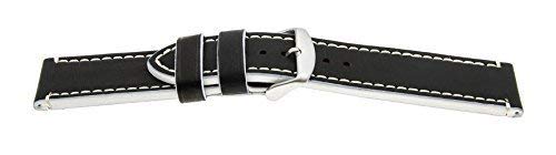 VK von Buran01.com Uhrenarmband Dornschließe Black/White 22mm Watch Strap von Unbekannt