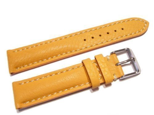 VK von Buran01.com Uhrenarmband Kalbsleder Genarbt Extra Stark Orange/Weiße Naht 20mm Watch Strap von Unbekannt
