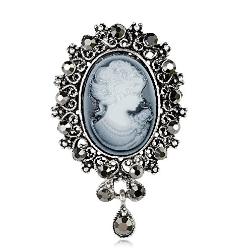 Victoria Vintage Schönheit PictureBrooch Brosche Damen Marke Schmuck Königin Kamee Broschen Strass für Frauen von Unbekannt