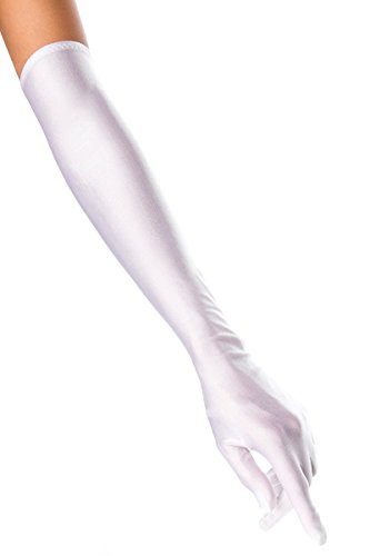 Weiße Satinhandschuhe lang elegante Handstulpen aus Satin von unbekannt