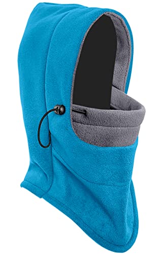 Winter Thermo Fleece Sturmhaube Skimaske Vollgesichtsmaske Hals Warme Kapuze Abdeckung für kaltes Wetter Outdoor Sport Hut Kappe für Männer & Frauen, Blue（Grey）, One size von Unbekannt