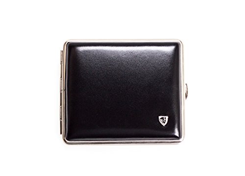 Zigaretten Etui aus weichem Soft-Leder schwarz von ifoofi