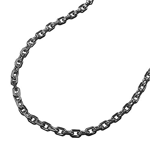 Unbespielt Halskette Ankerkette 45 cm x 2 mm 925 Silber rhodiniert geschwärzt mit Schmuckbox von Unbespielt