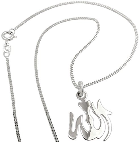 Kette 45 cm und Anhänger Allah Symbol 18 x 15 mm Silber 925 Unisex inkl. kleiner Schmuckbox von Unbespielt